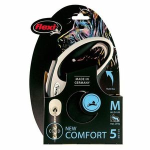 Рулетка flexi NEW LINE Comfort М (до 20 кг) трос 5 м серый/черный