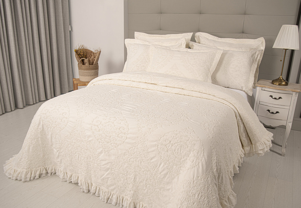 Покрывало 240x260 Tivolyo home Lizbon кремовое
