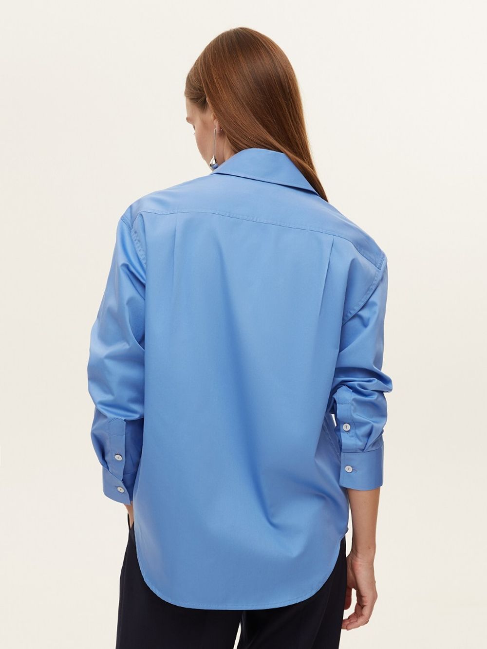 Рубашка Хельсинки васильковая хлопок