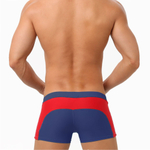 Темно-синие мужские плавки-боксеры с мини-кармашком на замке (Размер: M) (Цвет: темно-синий)