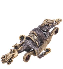 Народные промыслы AM-4189 Фигурка «Лошадь Укачалка» (латунь, янтарь)