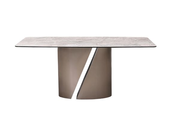 Стол обеденный керамический серый