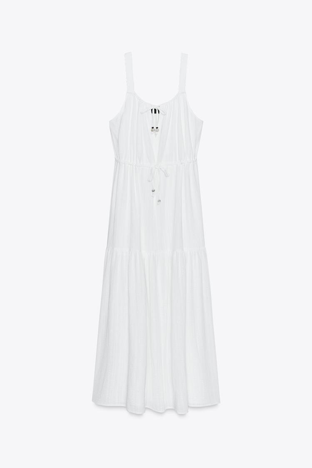 ZARA ПЛАТЬЕ МИДИ, БЕЛЫЙ
