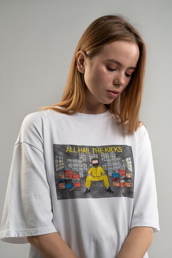 Футболка «All hail the kicks» Белая + solefresh - фото 2