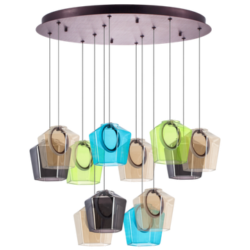 Люстра подвесная 72W 3000K 796329 кофейный/коньячный/зеленый/голубой/ пепельный/ прозрачный Caramello Lightstar