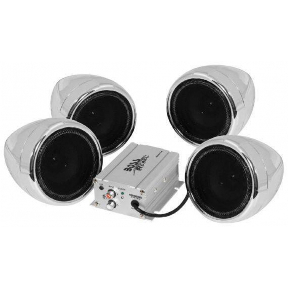 Аудиосистема МОТО Boss AudioMC470B 1000W Aux/RCA 4 колонки x3'' хром