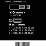 Набор насадок с держателем Mini-Check TX WERA 05056294001
