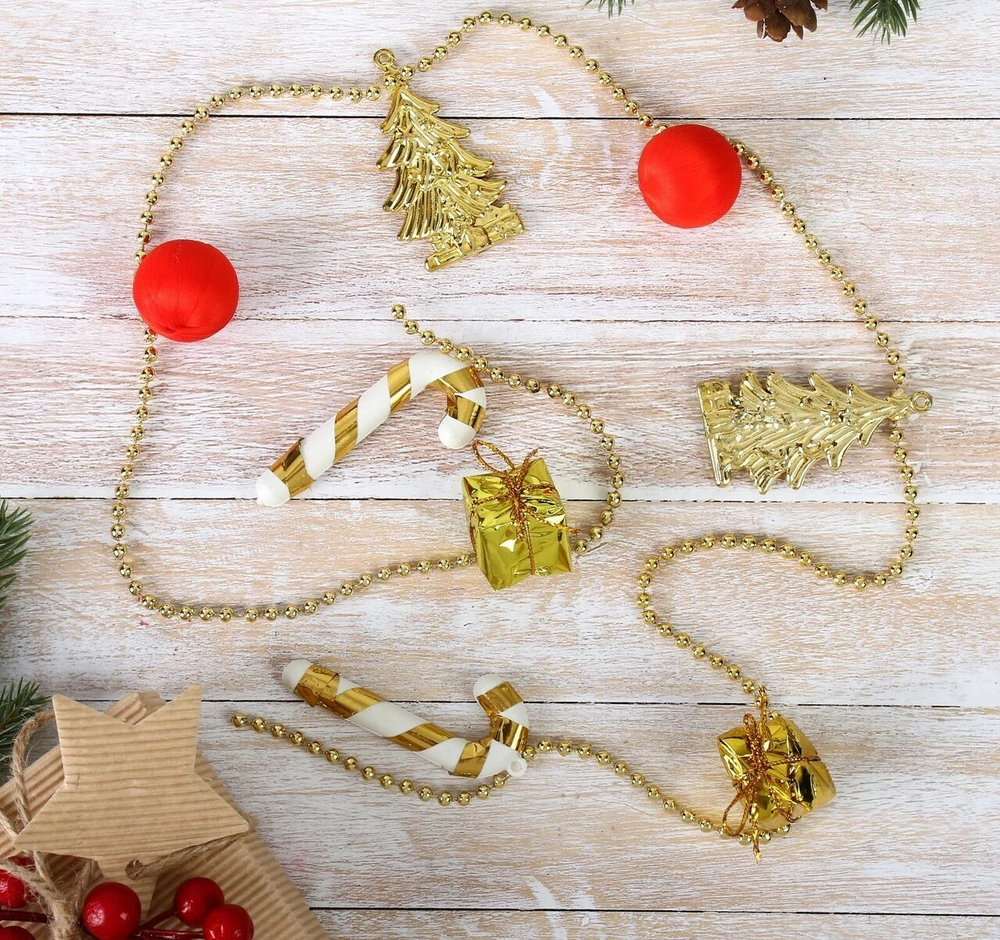 Бусы на ёлку 1,1 м "Новогоднее ассорти"