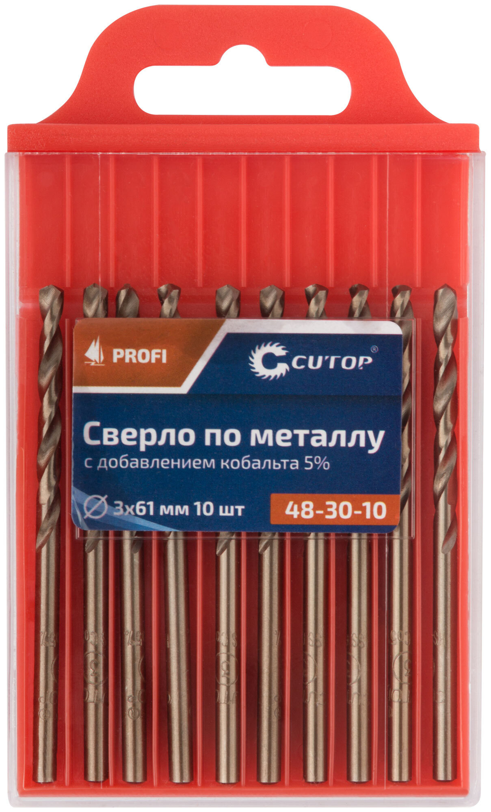 Сверло по металлу Cutop Profi с кобальтом 5%, 3 x 61 мм (10 шт) 48-30-10