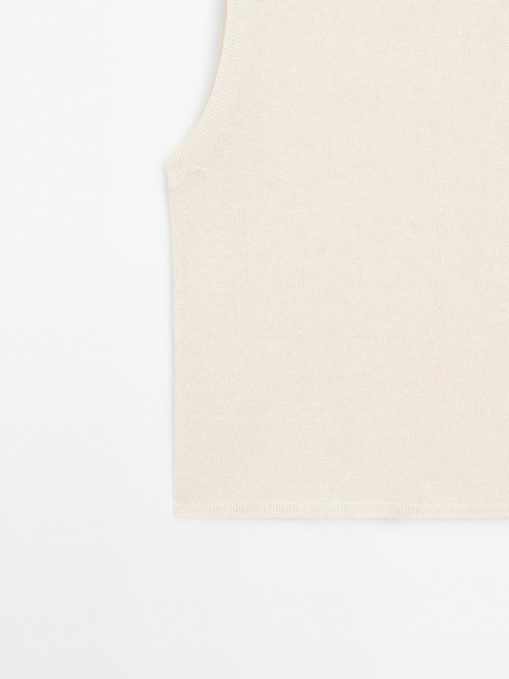 Massimo Dutti Легкая футболка без рукавов, светло-желтый