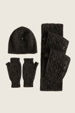 НАБОР шапка и шарф 26.NP.4.HAT.SCA.09.19, темно-серый