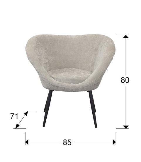 Ozome Кресло из бежевого бархата Испания La Forma