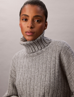 Свитер Calvin Klein Wide Rib Relaxed Turtleneck Sweater Grey Heather