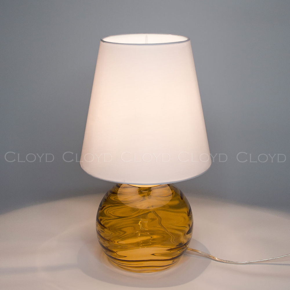 Настольная лампа Cloyd REBA T1 / выс. 45 см - латунь - коричнев. стекло (арт.30121)