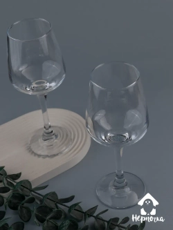 Набор бокалов для вина, 365 мл, 6 шт. с золотой каймой