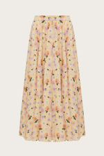 Юбка из желтого хлопка с авторским принтом