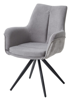 Стул МАРК 360 град., цвет B-22/LOTOS-12 серый, велюр / черный каркас М-City