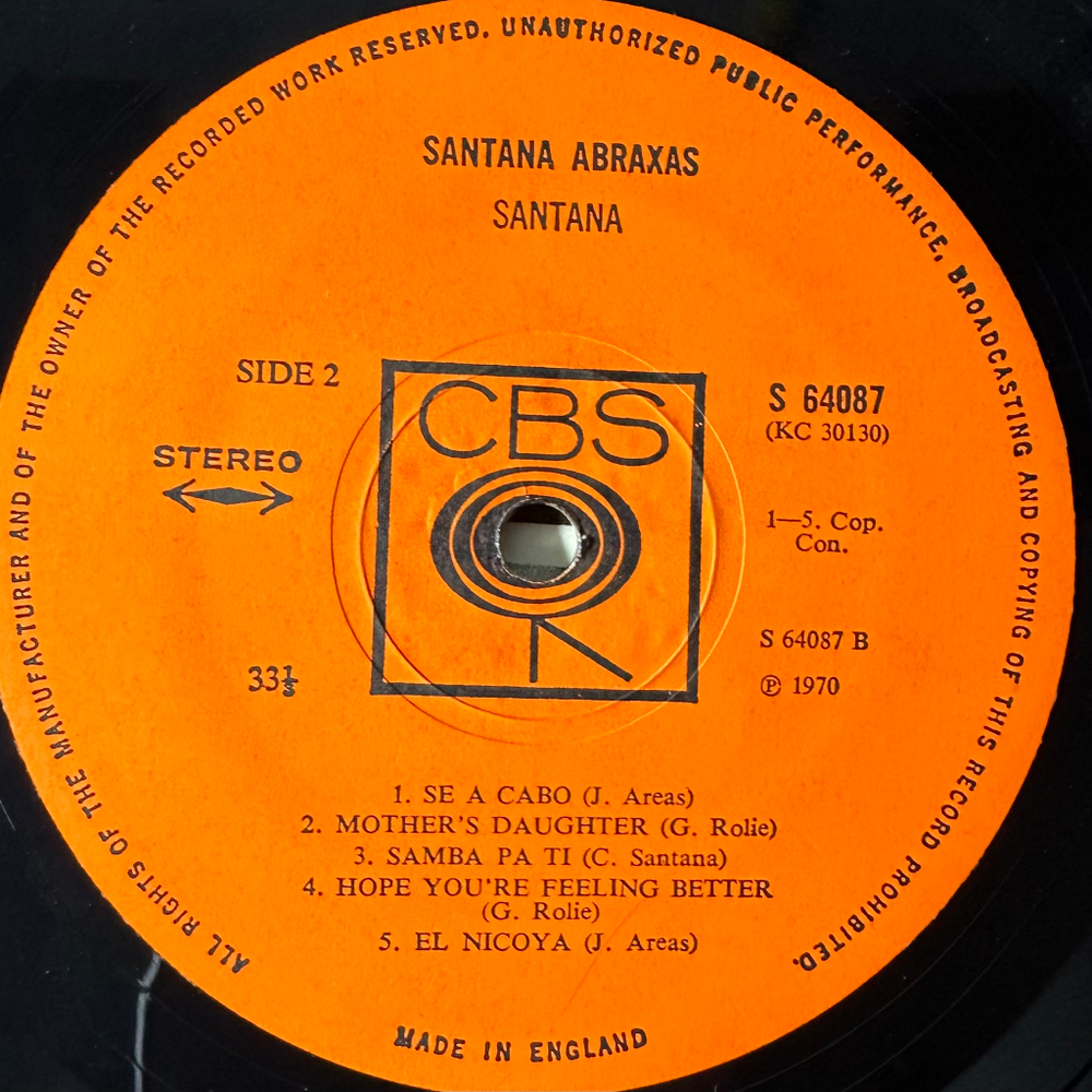 Santana ‎– Abraxas (Англия 1970г.)