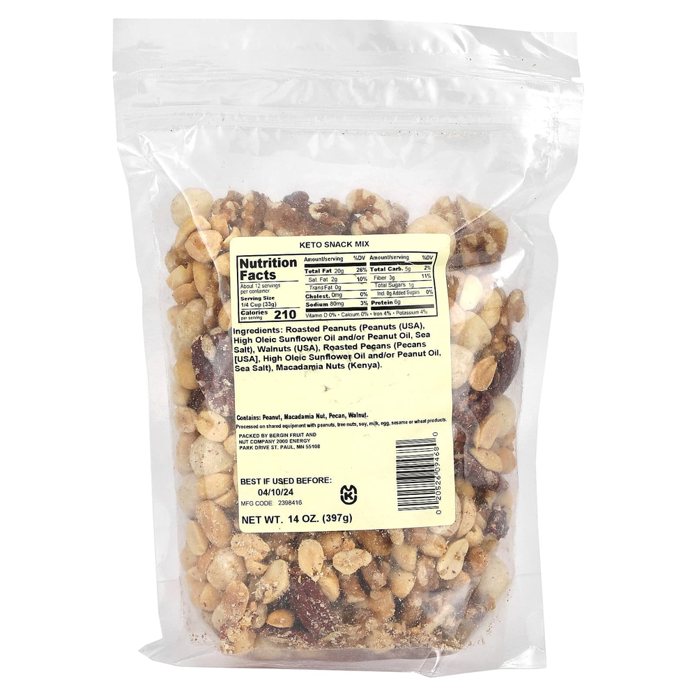 Bergin Fruit and Nut Company, смесь снеков для кетодиеты, 397 г (14 унций)