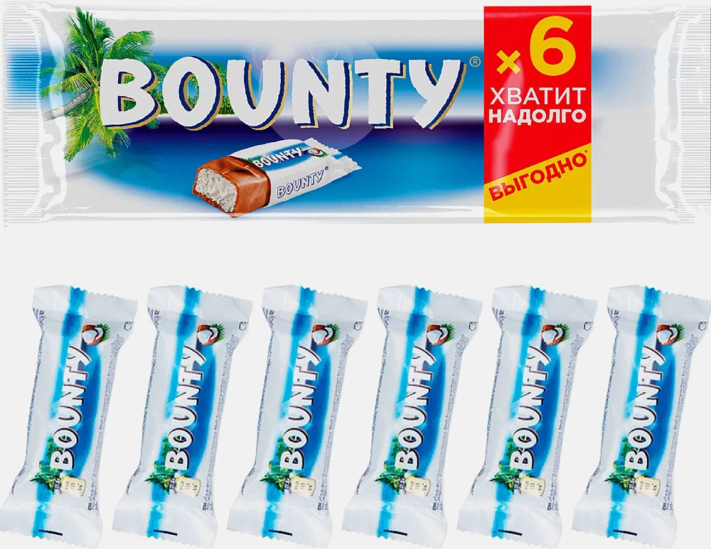 Батончик шоколадный с нежной мякотью кокоса Bounty 165г