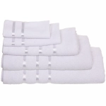 Полотенце махровое 100*150см «LUNA» цвет белый 01000 плотность 360гр/м2 с петелькой-подвесом