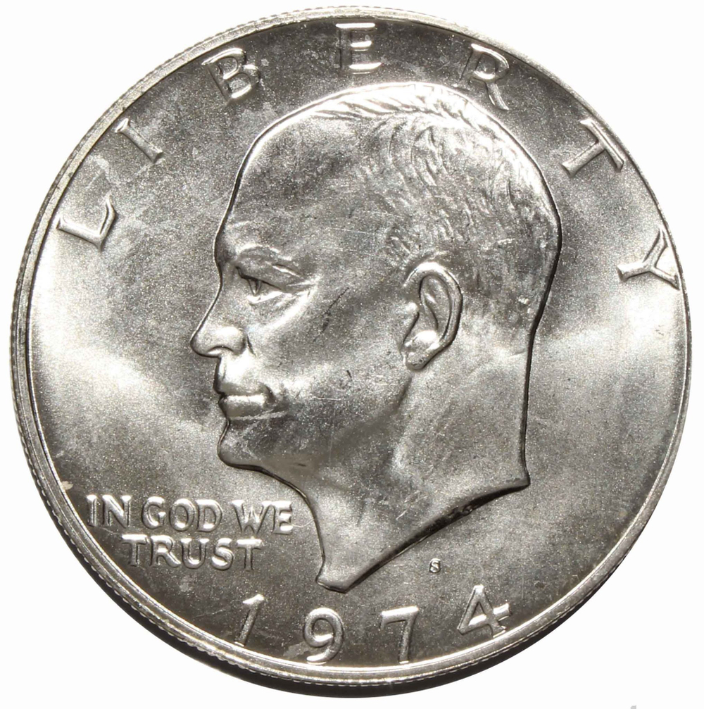 1 доллар 1974 год. (S) США Эйзенхауэр (лунный). Серебро