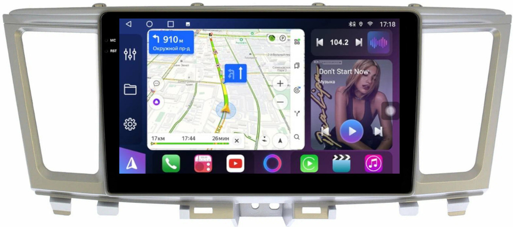 Магнитола для Infiniti QX60, JX35 2012-2016 (пластиковый верх) - FarCar 9672 монитор 9.5" QLED на Android 14, TS18, CarPlay, 4G SIM-слот