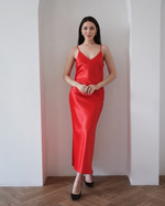 Платье комбинация "Богиня" в алом