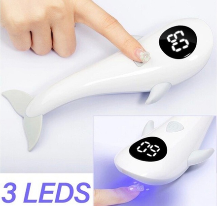 Портативная лампа для сушки гель-лака( РЫБКА ) UV+LED, 18W