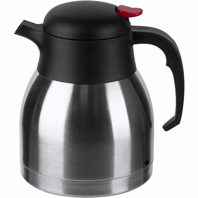 Кофейник-термос;сталь нерж.,пластик;1л;,H=18,5см;серебрист.,черный (Цвет: серебристый)