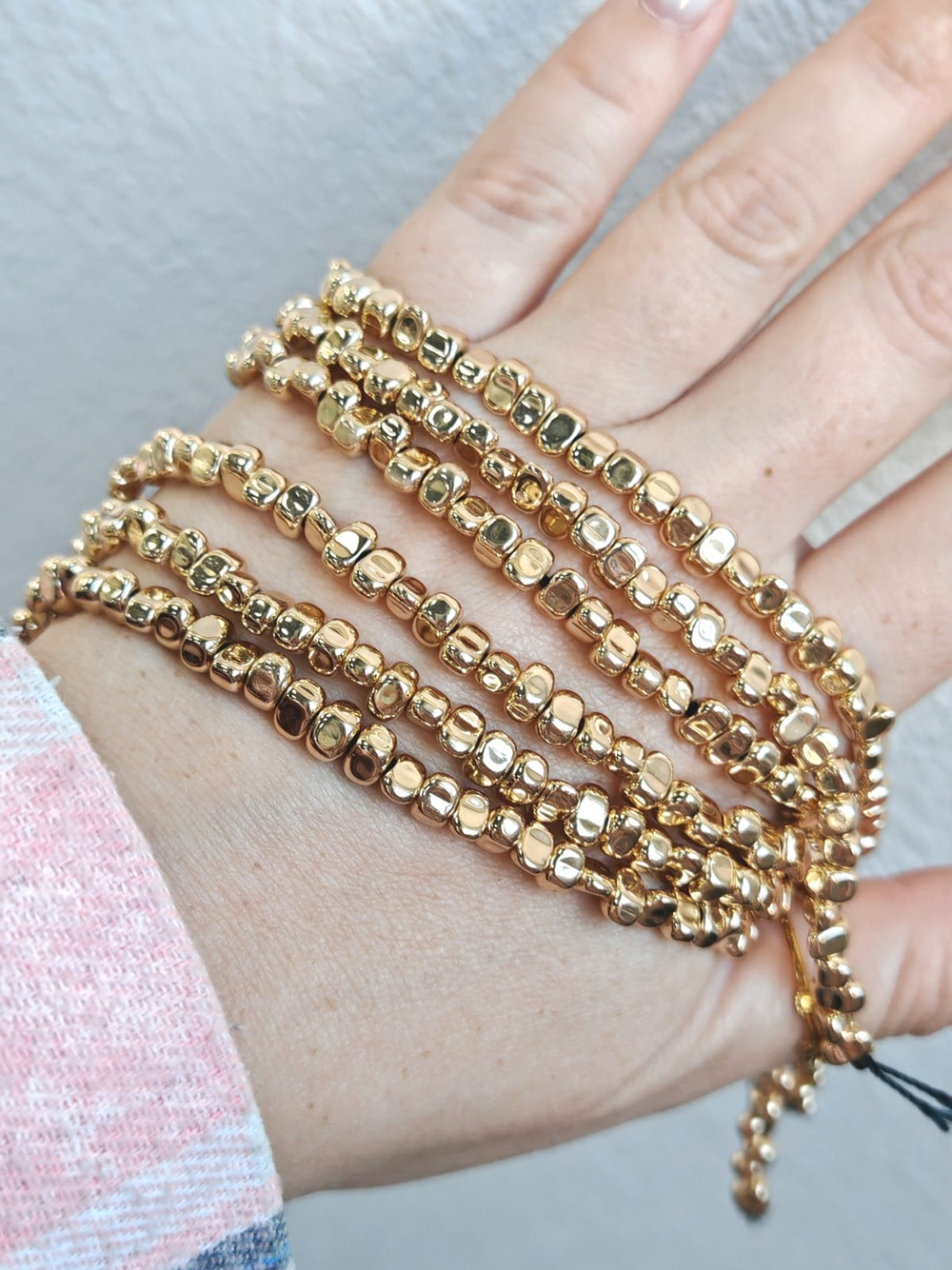 ггалт53-рз Гематит галтовка 5*3мм, розовое золото, нить 40см