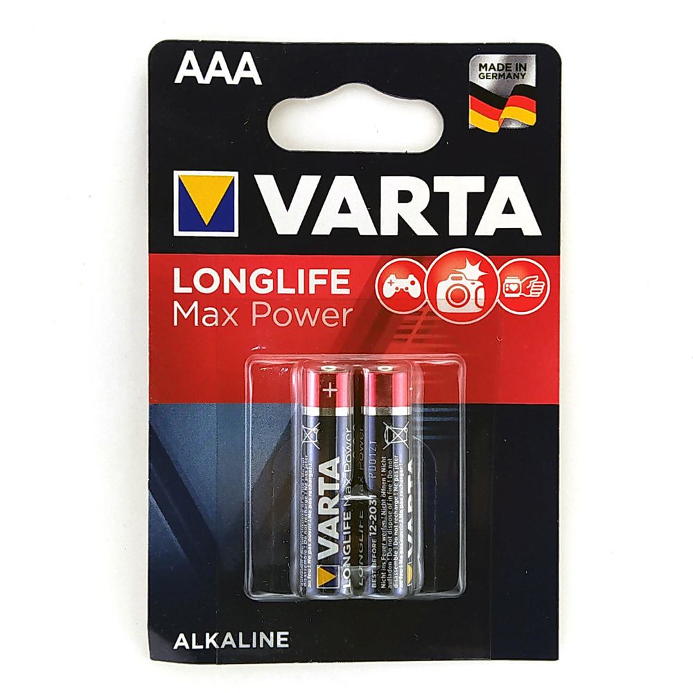 Батарейка щелочная VARTA LR03 (AAA) LongLife Max Power (2 шт.)