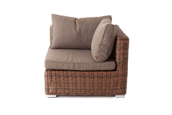 "Лунго" трансформирующийся диван из искусственного ротанга, цвет коричневый