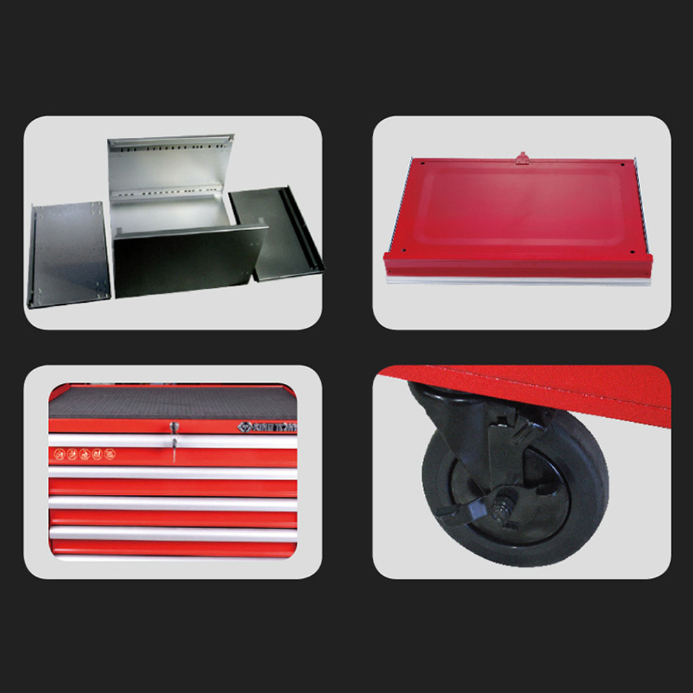 KING TONY (87434-7B) Тележка инструментальная, 7 ящиков, красная