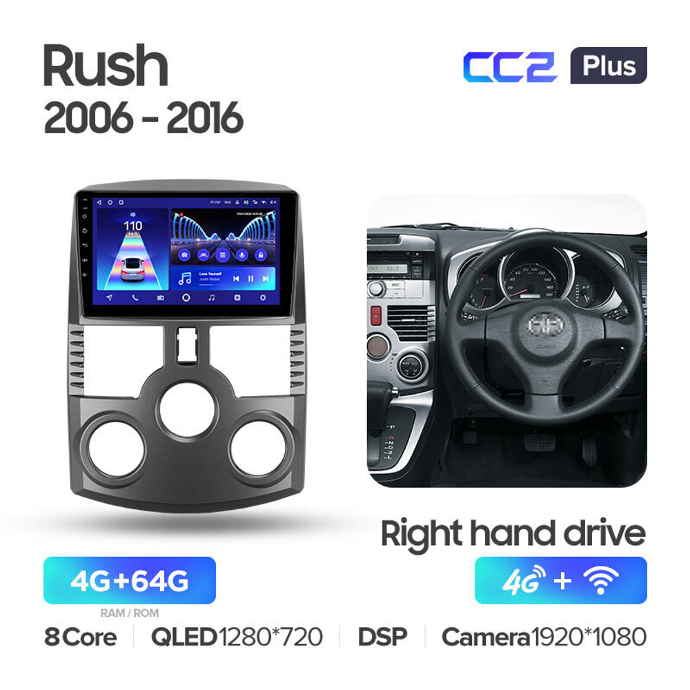 Teyes CC2 Plus 9" для Toyota Rush 2006-2016 (прав)