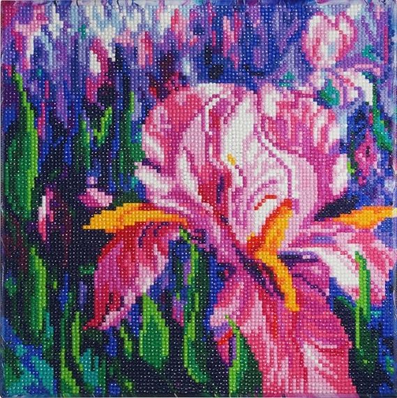 Лиловые ирисы- алмазная картина