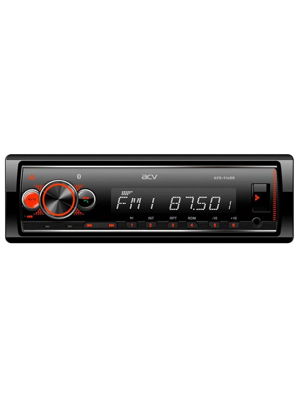 Магнитола AVS-916BR красная подсветка Bluetooth 1DIN
