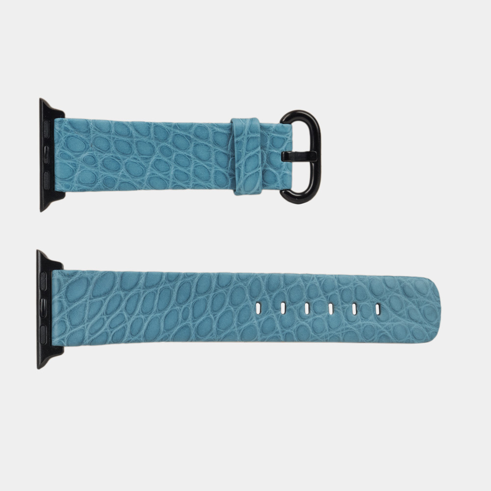 Ремешок для Apple Watch 40/41/42 mm из кожи аллигатора, сизого цвета