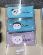 Пенал-косметичка "Милые животные" кожзам, 20*10см , 3 цвета микс, в инд.пакете, C-40705