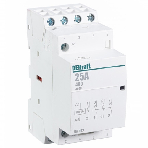 Контактор модульный МК-103 4НО 25А катушка 230В DEKraft 18067DEK