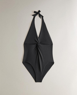 ZARA HOME КУПАЛЬНИК С V-ОБРАЗНЫМ ВЫРЕЗОМ, ЧЕРНЫЙ