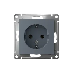 Розетка 1-м СП AtlasDesign 16А IP20 с заземл. механизм грифель SE ATN000743