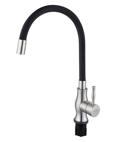 59032-GC Смес. из НЕРЖ. для кух. (САТИН с гиб. чер. изл.) HANSEN  (10/1шт)