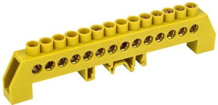 Шина PE "земля" в комб. DIN-изол. "Стойка" ШНИ-8х12-14-КС-Ж IEK YNN10-812-14DP-K05