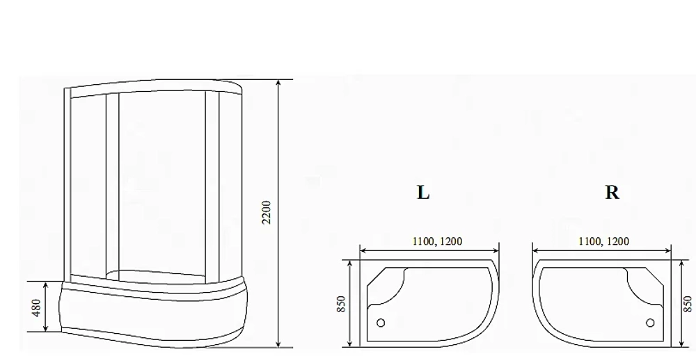 Душевая кабина Timo Standart T 1110 110x85