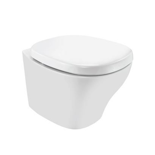 Унитаз подвесной с тонким сиденьем из дюропласта с микролифтом ACS-WHT-87951