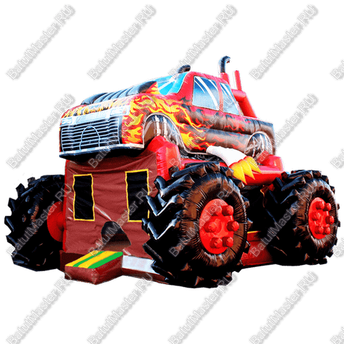 Коммерческий надувной батут "Машина монстр" с крышей