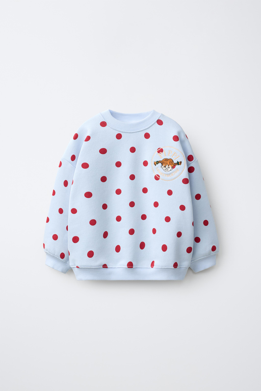 ZARA ТОЛСТОВКА В ГОРОШЕК PIPPI CALZASLARGAS © ASTRID LINDGREN COMPANY, СИНИЙ