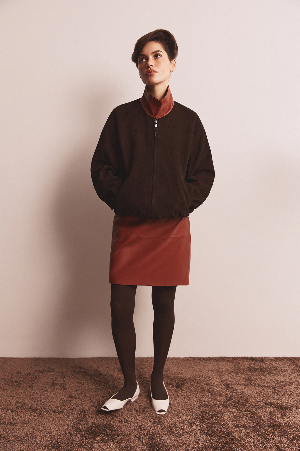 Skirt JACQUELINE brick color