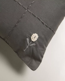ZARA HOME ПОДУШКА С ВЫШИВКОЙ ДЛЯ ДЕТЕЙ, СЕРЫЙ